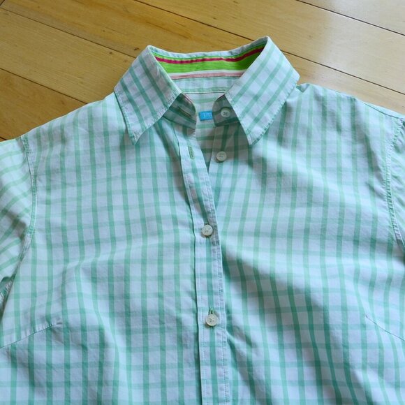 J. MCLAUGHLIN 100% Cotton Checker Shirt Blouse Top Size 4 - Picture 2 of 11